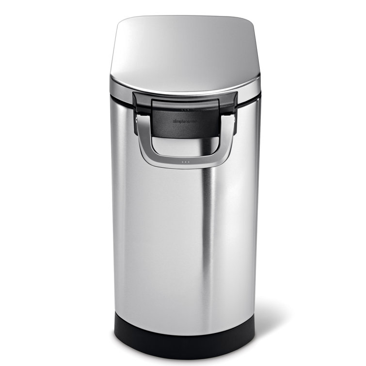 Large Brushed Stainless Steel Airtight Pet Food Storage Container