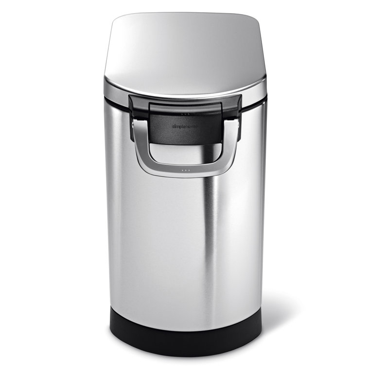 Medium Brushed Stainless Steel Airtight Pet Food Storage Container