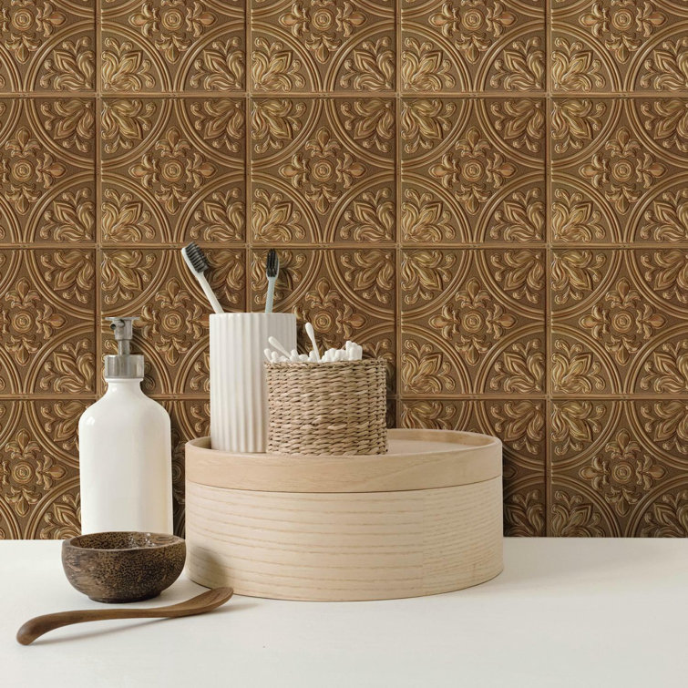 Copper Tin 11.25'' Peel and Stick Backsplash Tile