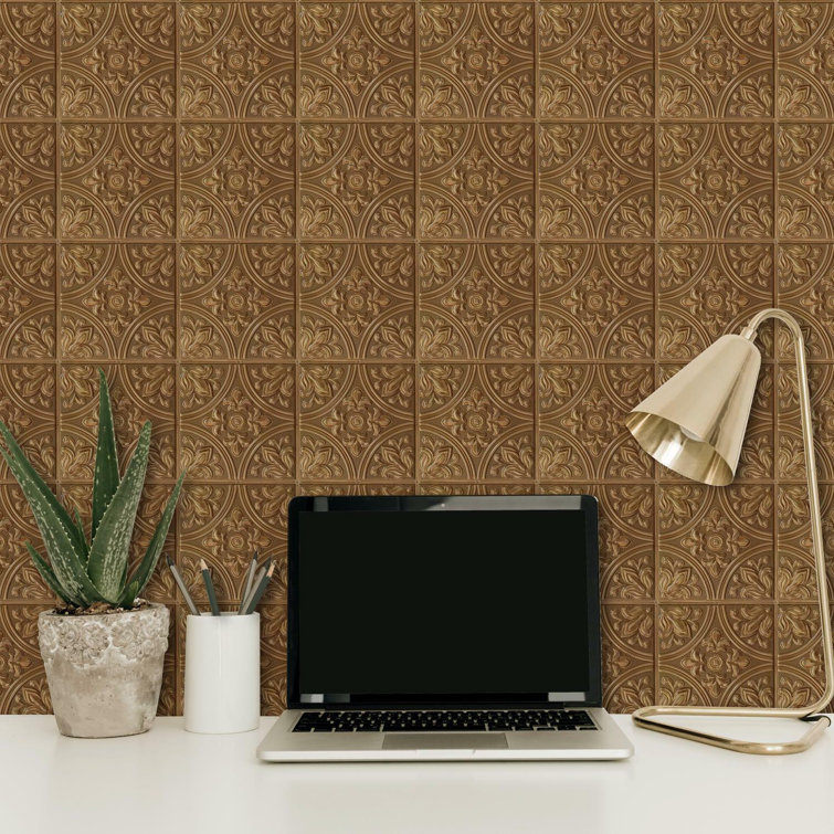 Copper Tin 11.25'' Peel and Stick Backsplash Tile