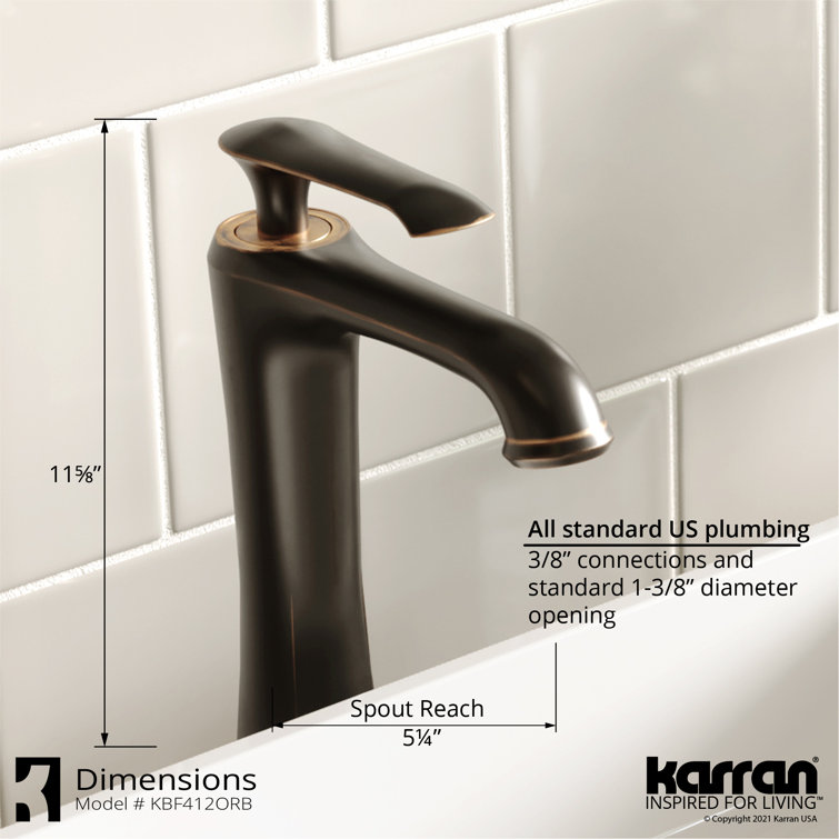 Woodburn Oil Rubbed Bronze Vessel Bathroom Faucet with Pop-Up Drain