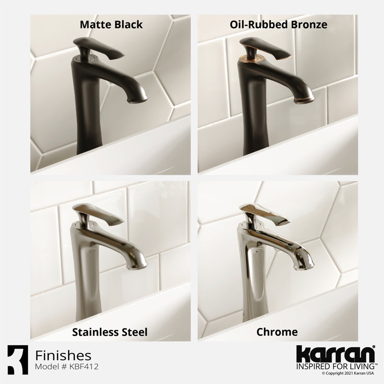 Chrome Single Handle Vessel Bathroom Faucet with Pop-Up Drain