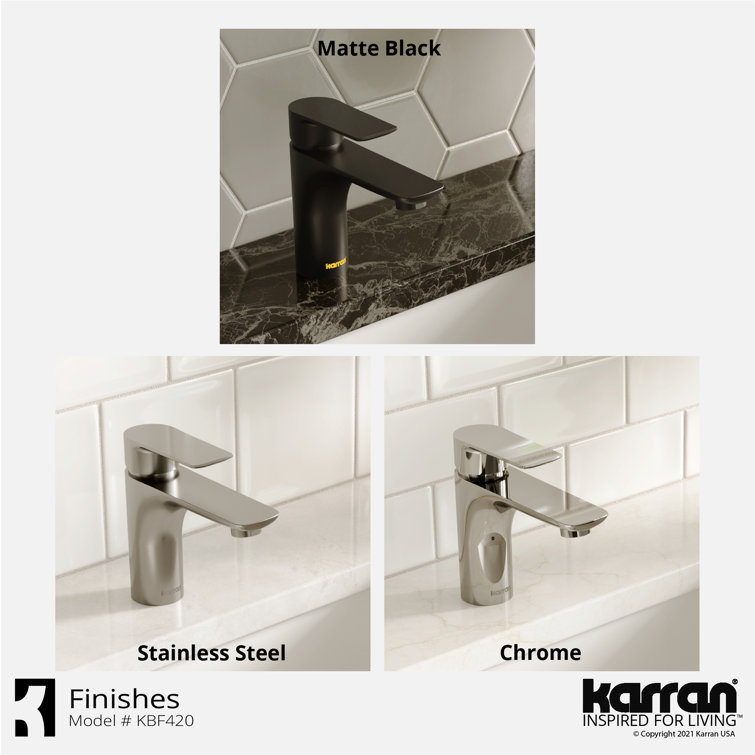 Chrome Single Handle Bathroom Faucet with Pop-Up Drain