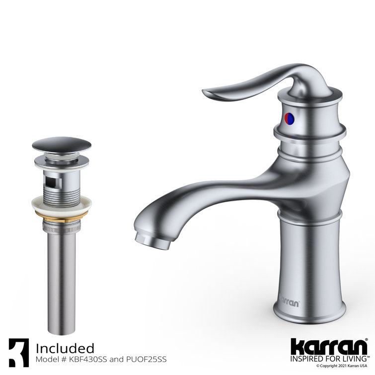 Dartford Stainless Steel Single Handle Bathroom Faucet with Pop-Up Drain