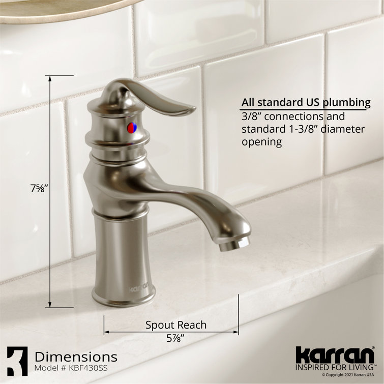 Dartford Stainless Steel Single Handle Bathroom Faucet with Pop-Up Drain