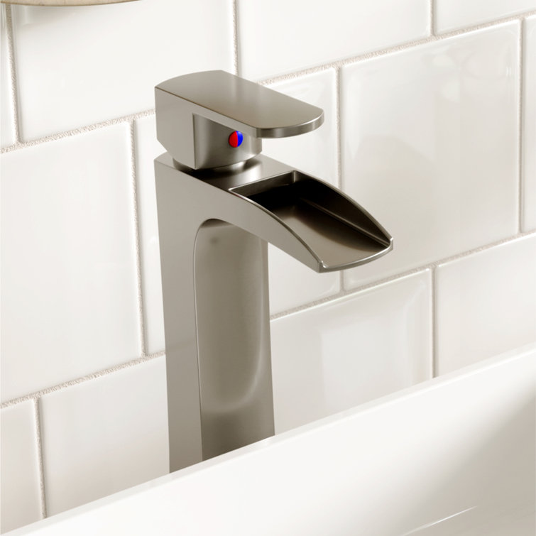 Stainless Steel Single Handle Vessel Bathroom Faucet with Pop-Up Drain