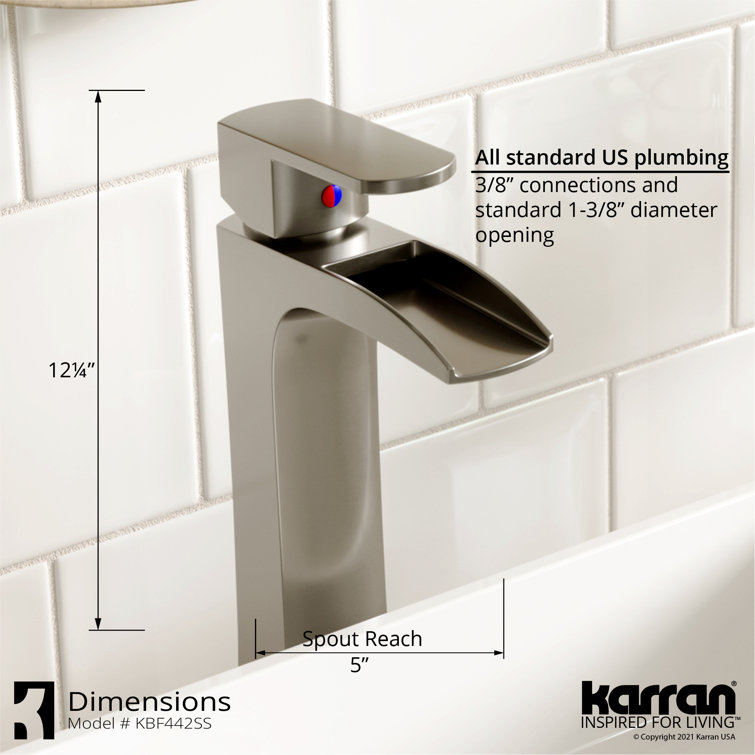 Stainless Steel Single Handle Vessel Bathroom Faucet with Pop-Up Drain