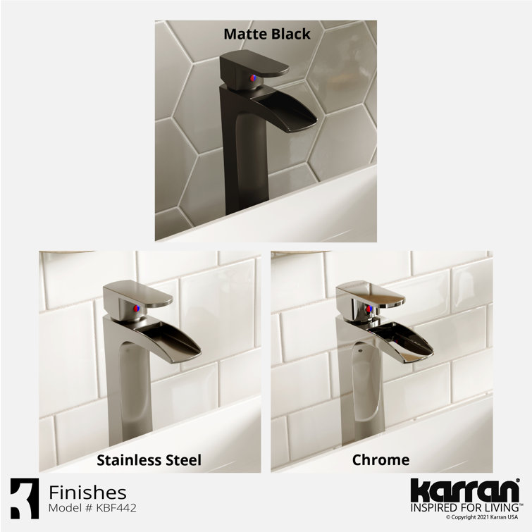 Karran Kassel Chrome Waterfall Single Lever Vessel Faucet