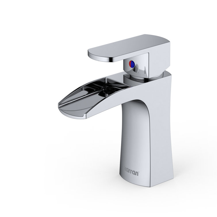 Chrome Single Handle Waterfall Bathroom Faucet with Pop-Up Drain