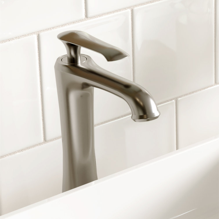 Stainless Steel Single Handle Vessel Bathroom Faucet with Pop-Up Drain