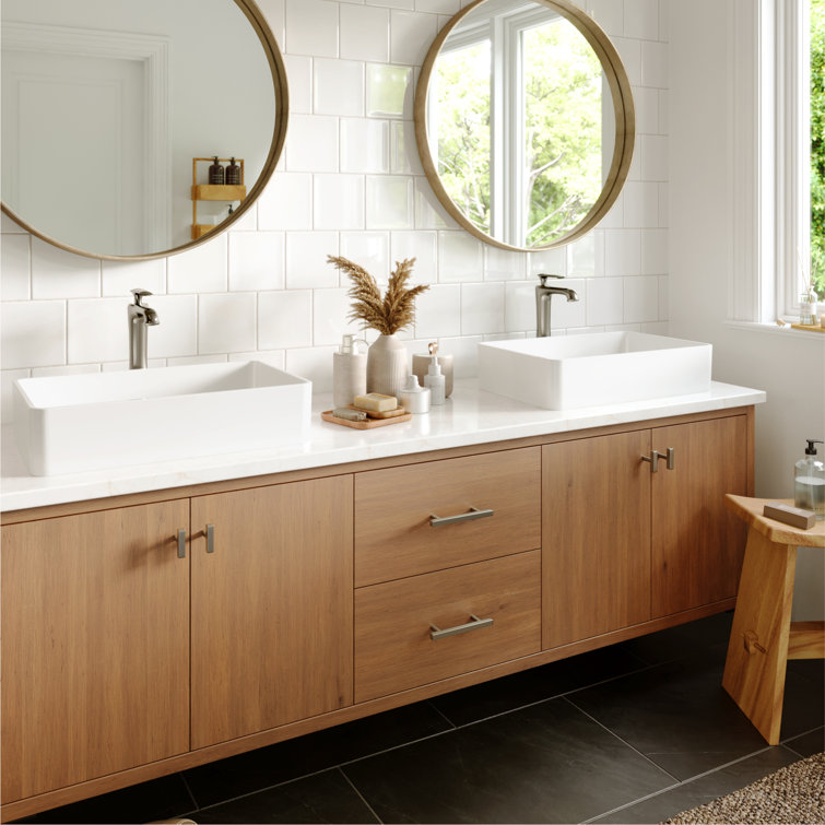 Stainless Steel Single Handle Vessel Bathroom Faucet with Pop-Up Drain