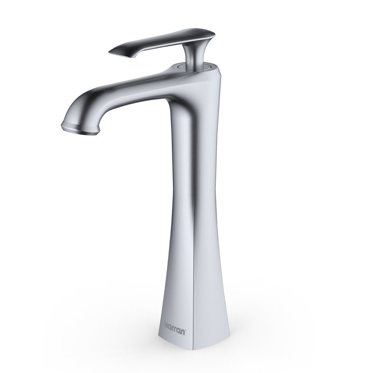 Stainless Steel Single Handle Vessel Bathroom Faucet with Pop-Up Drain
