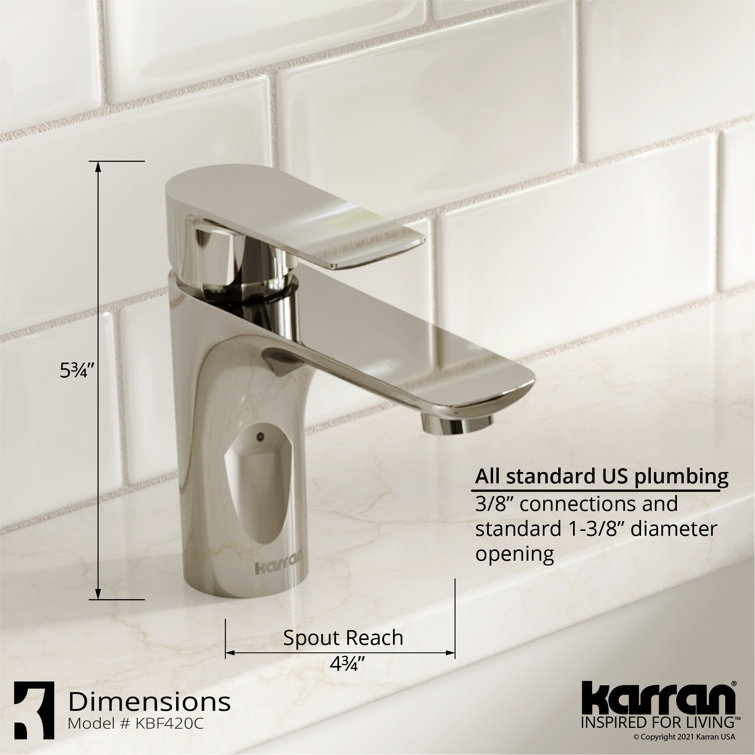 Chrome Single Handle Bathroom Faucet with Pop-Up Drain
