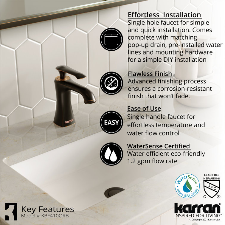 Woodburn Elegantly Classic Oil Rubbed Bronze Single Handle Bathroom Faucet