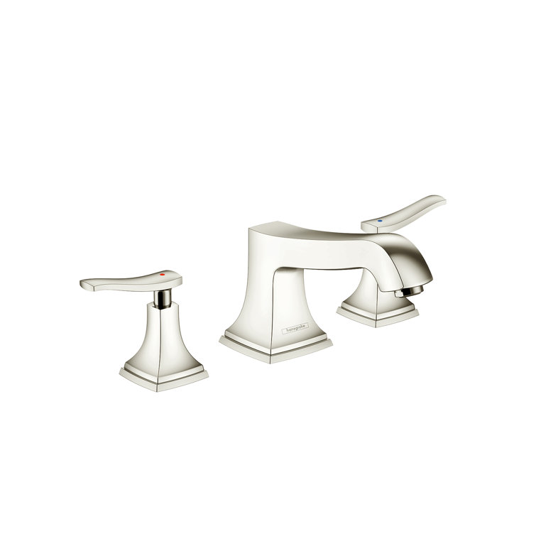 Elegant Polished Nickel 3-Hole Widespread Faucet with Lever Handles
