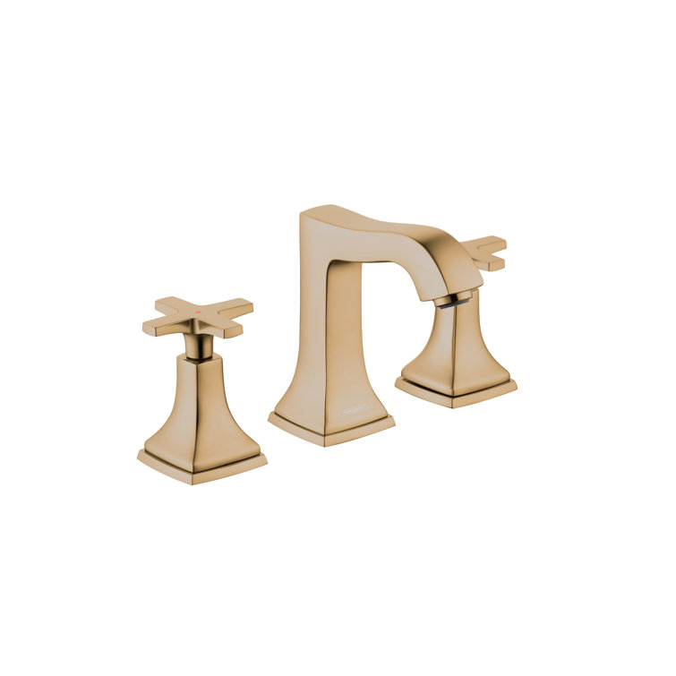 Elegant Polished Nickel Widespread Bathroom Faucet with Cross Handle
