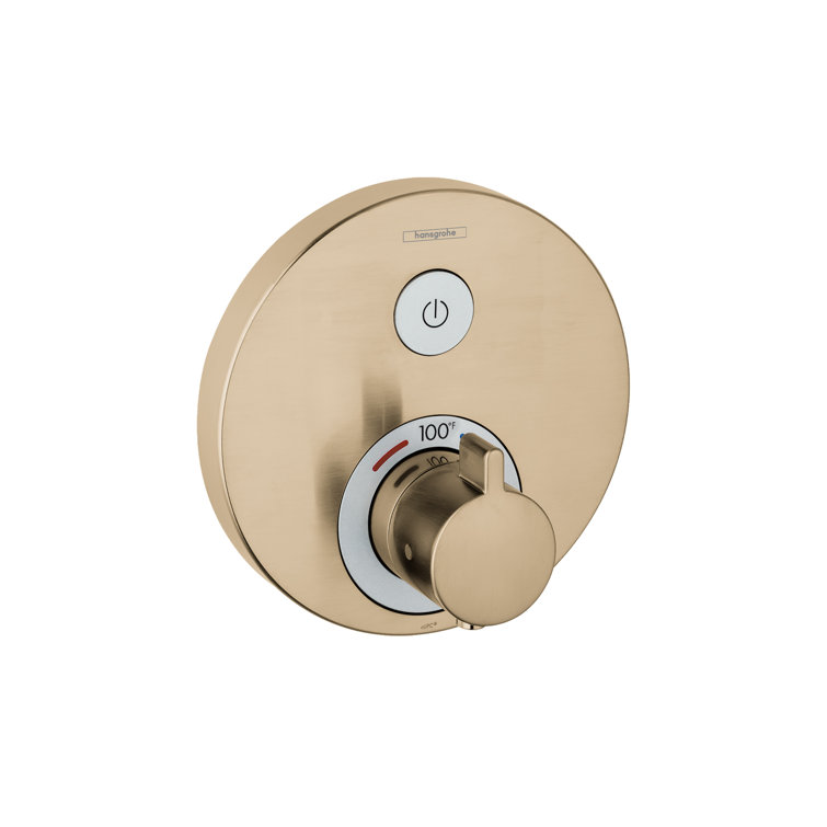 Brushed Bronze Wall-Mounted Shower Trim with Lever Handle
