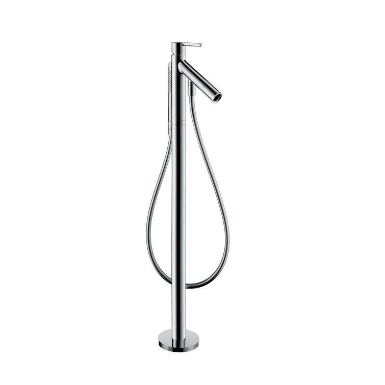 Modern Chrome Freestanding Tub Filler with Handshower