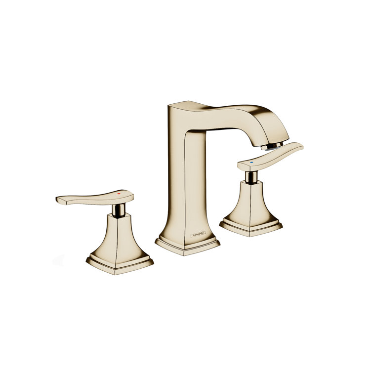 Elegant Polished Nickel Widespread Modern Bathroom Faucet