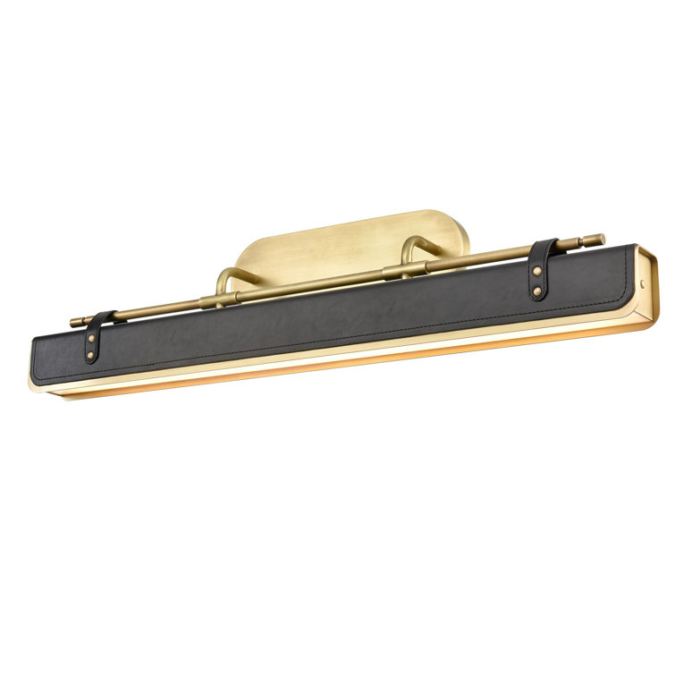 Valise 31.5'' Vintage Brass and Tuxedo Leather LED Wall Sconce
