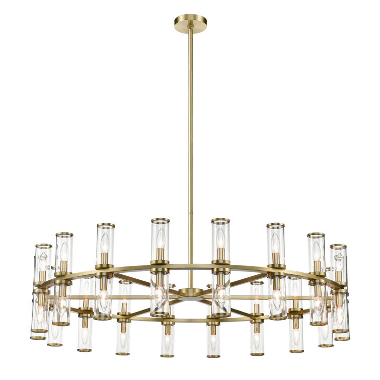 Revolve Elegance 36-Light Brass & Crystal Candle Chandelier