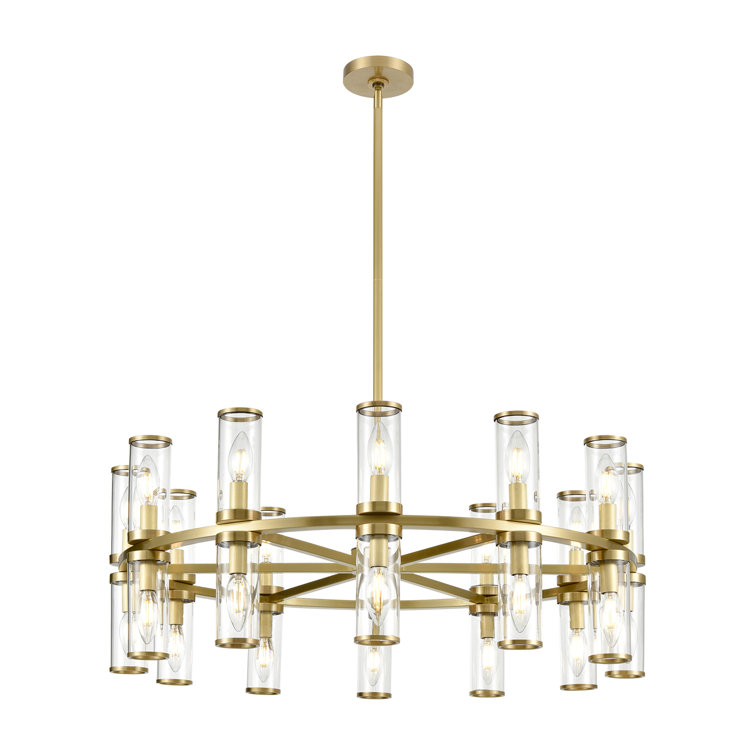 Elixir Bronze and Crystal 24-Light Wagon Wheel Chandelier