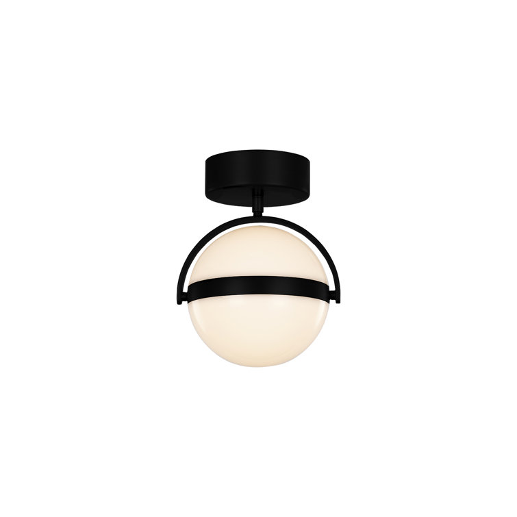 Globo Matte Black Aluminum LED Semi Flush Mount
