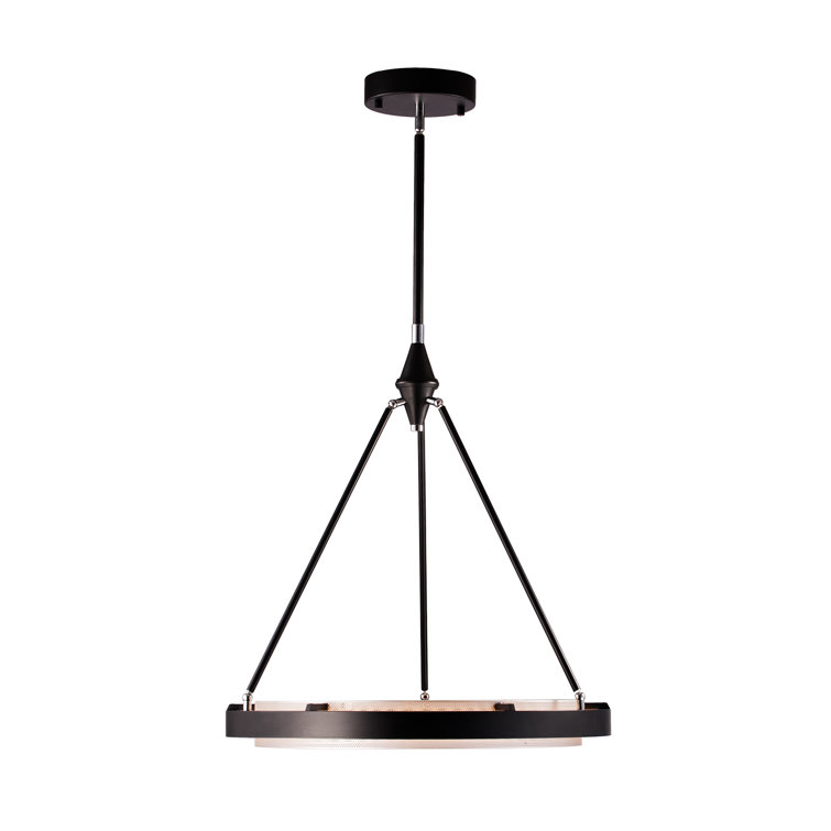 Duo Classic Black and Silver Shimmer LED Pendant Light