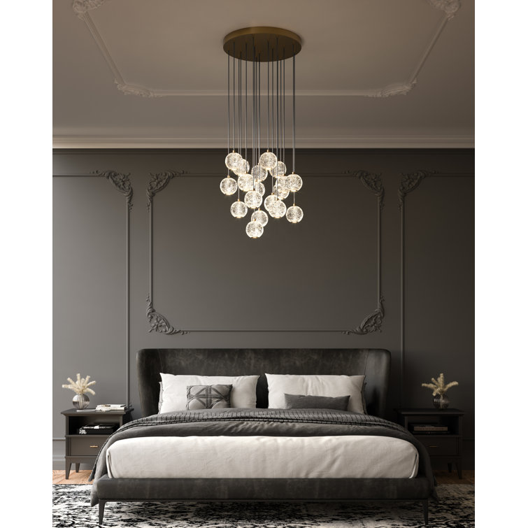 Marni Polished Nickel 18-Light LED Cluster Pendant
