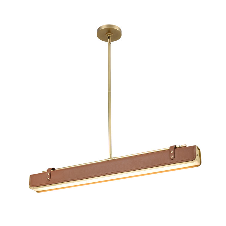 Vintage Brass and Glass LED Pendant Light, 31.5 in