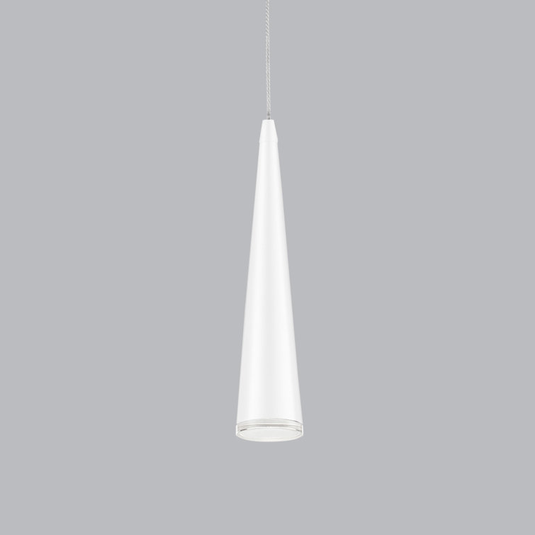 Mina 12" White and Brushed Nickel LED Pendant Light