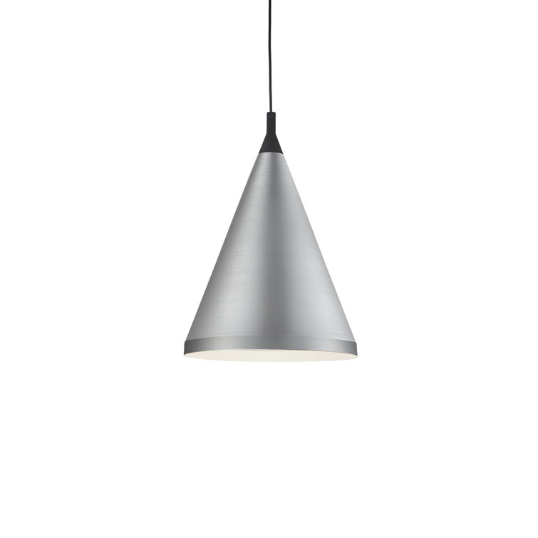 Brushed Nickel and White Aluminum Single Pendant Light