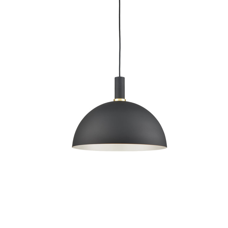 Archibald 12" Black and Gold Aluminum Bowl Pendant Light