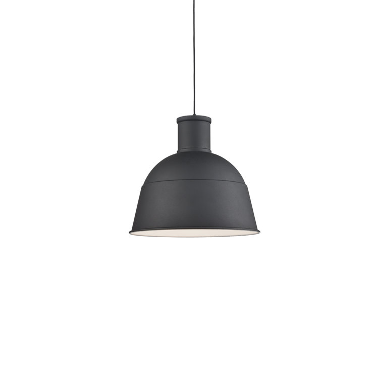Irving Matte Black Aluminum Bowl Pendant Light 14" H x 16" W