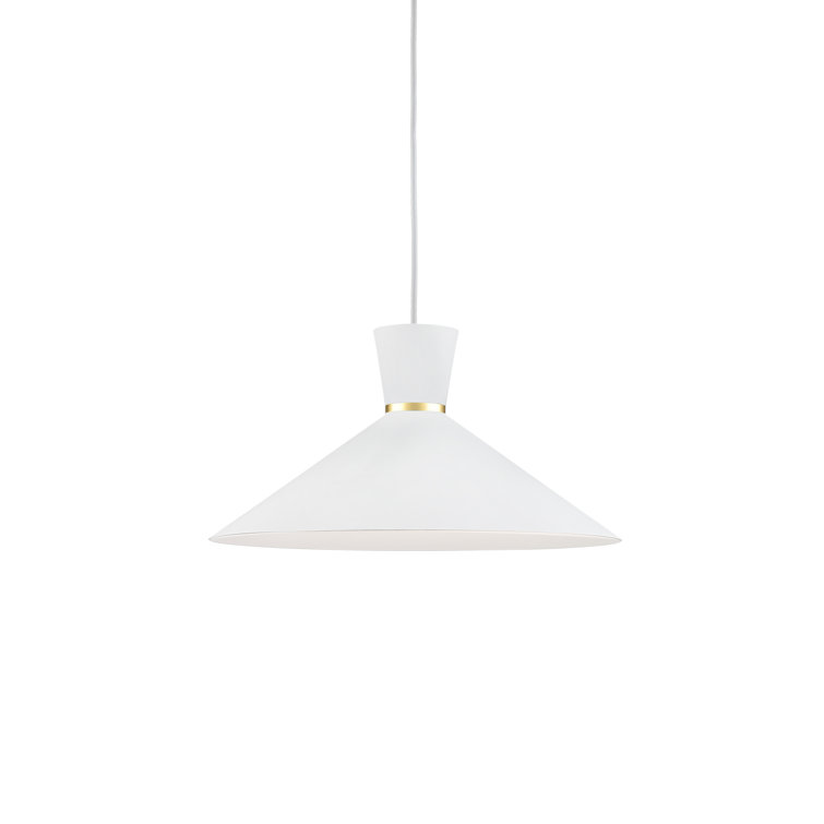 Vanderbilt Elegant Black and Gold Aluminum Pendant Light, 8"x16"