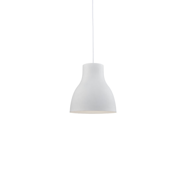 White Aluminum 14" Single Pendant Light