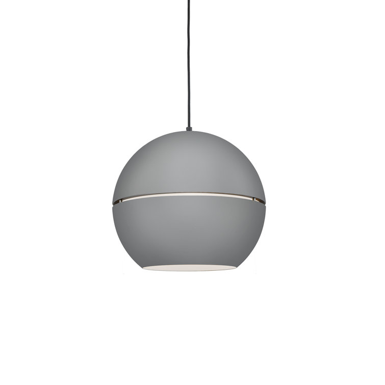 Lucas Split Spherical Aluminum 1-Light Pendant in Black