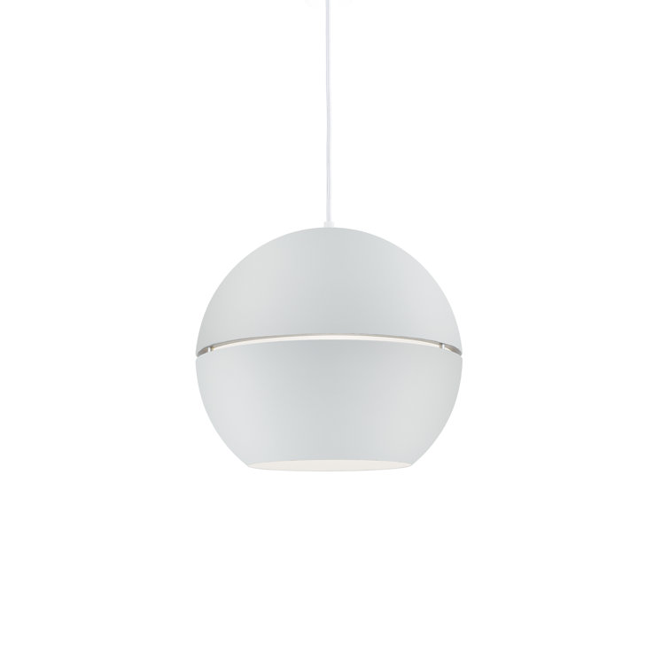 Lucas Modern Globe Pendant in White Aluminum 14.5" H x 16" W