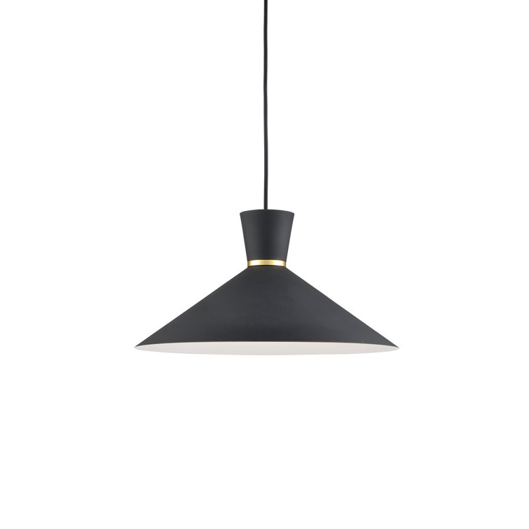 Black and Gold Aluminum Conical Pendant Light