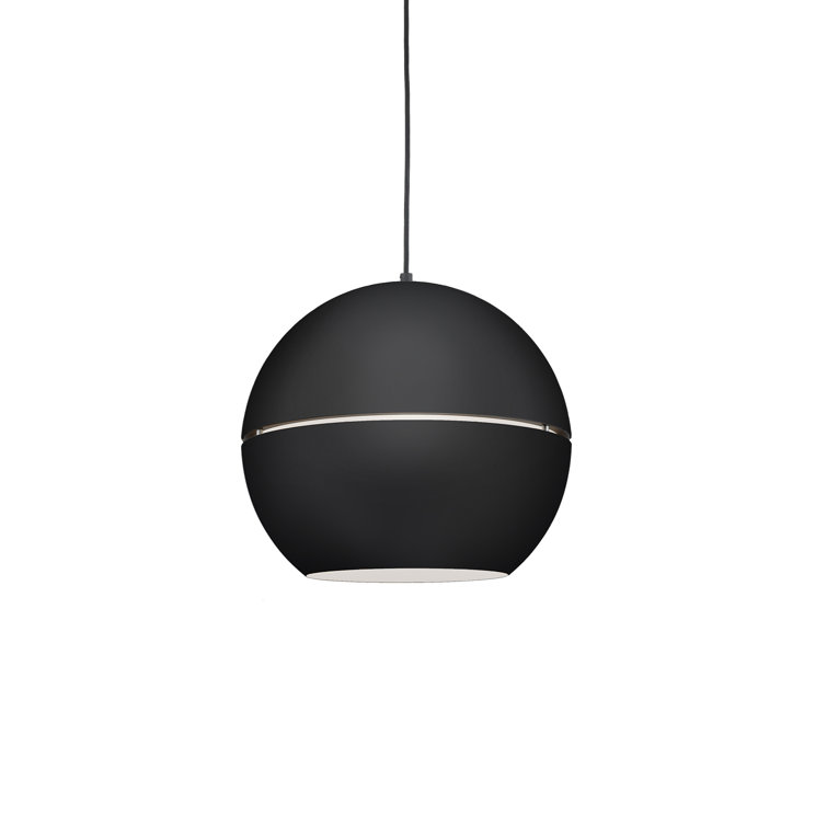 Lucas Split Sphere 14.5" Black Aluminum Pendant Light