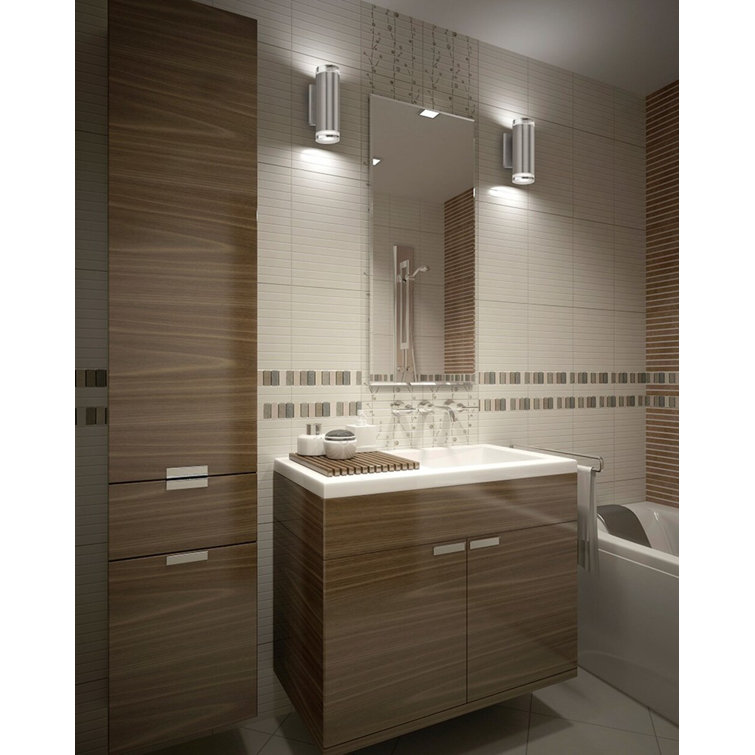 Norfolk Brushed Nickel LED Cylinder Sconce, Dimmable, 4.75"