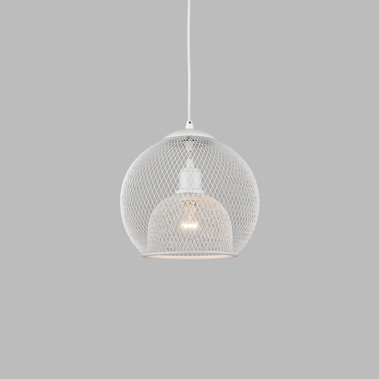 Sleek Black Aluminum Globe Pendant Light with Mesh Shade