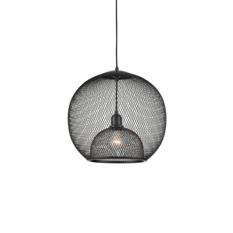 Gibraltar Black Globe Pendant Light with Mesh Shade