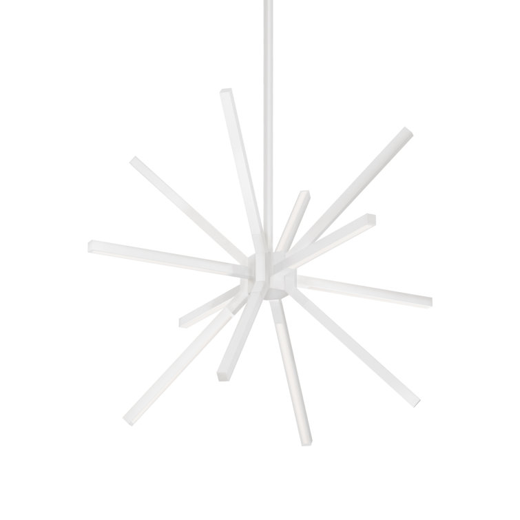 Sirius 67W LED Starburst Chandelier in White Finish