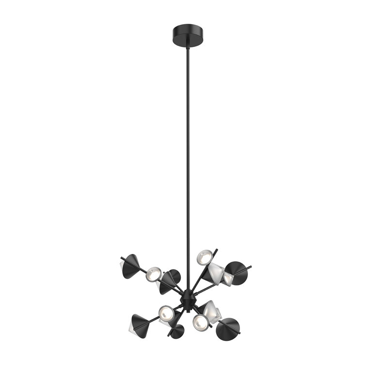 Black Geode 8-Light LED Sputnik Chandelier