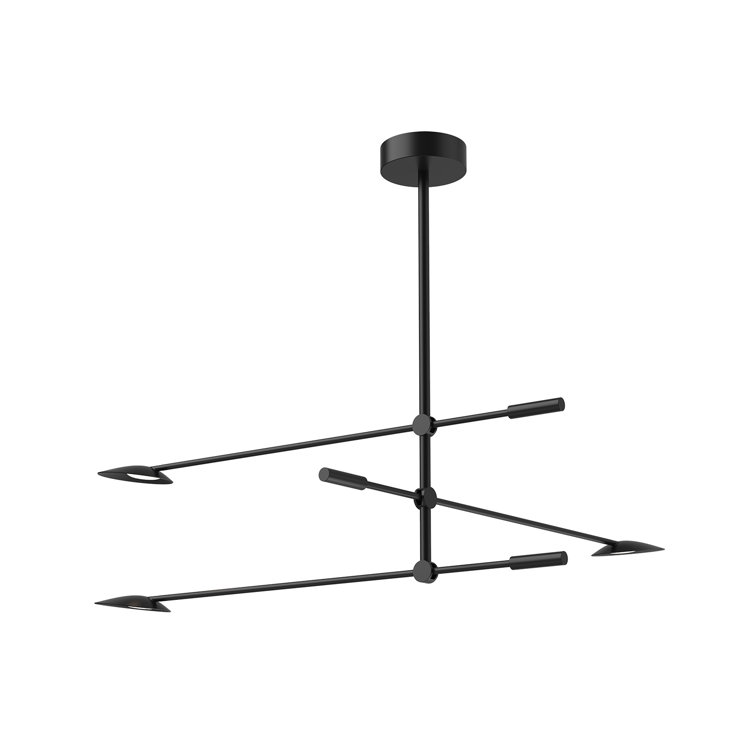 Black Metal 32.5" Dimmable LED Sputnik Chandelier