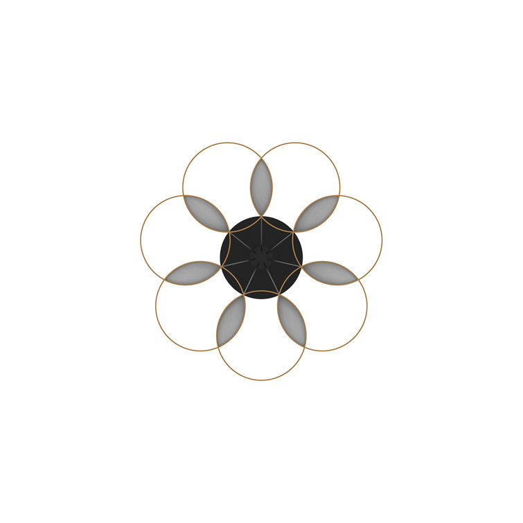 Maestro Black/Gold LED Chandelier with Twirling Metal Rings