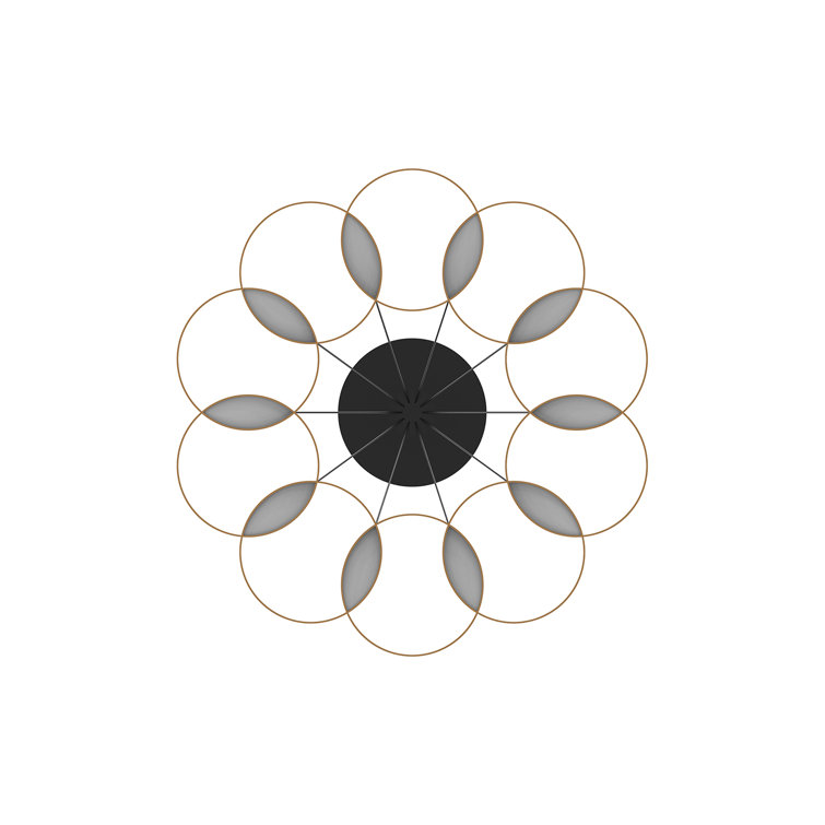 Maestro Black and Gold LED Ring Chandelier