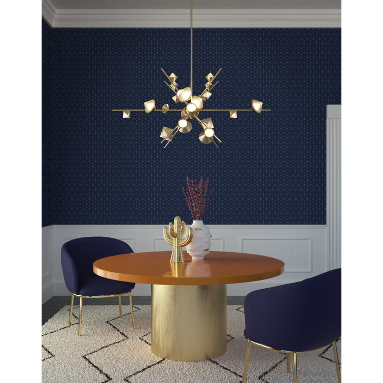 Geode Brushed Gold 48" LED Sputnik Modern Linear Chandelier