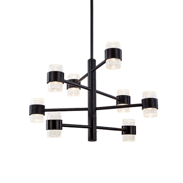 Copenhagen 59W LED Black Glass Indoor/Outdoor Linear Chandelier